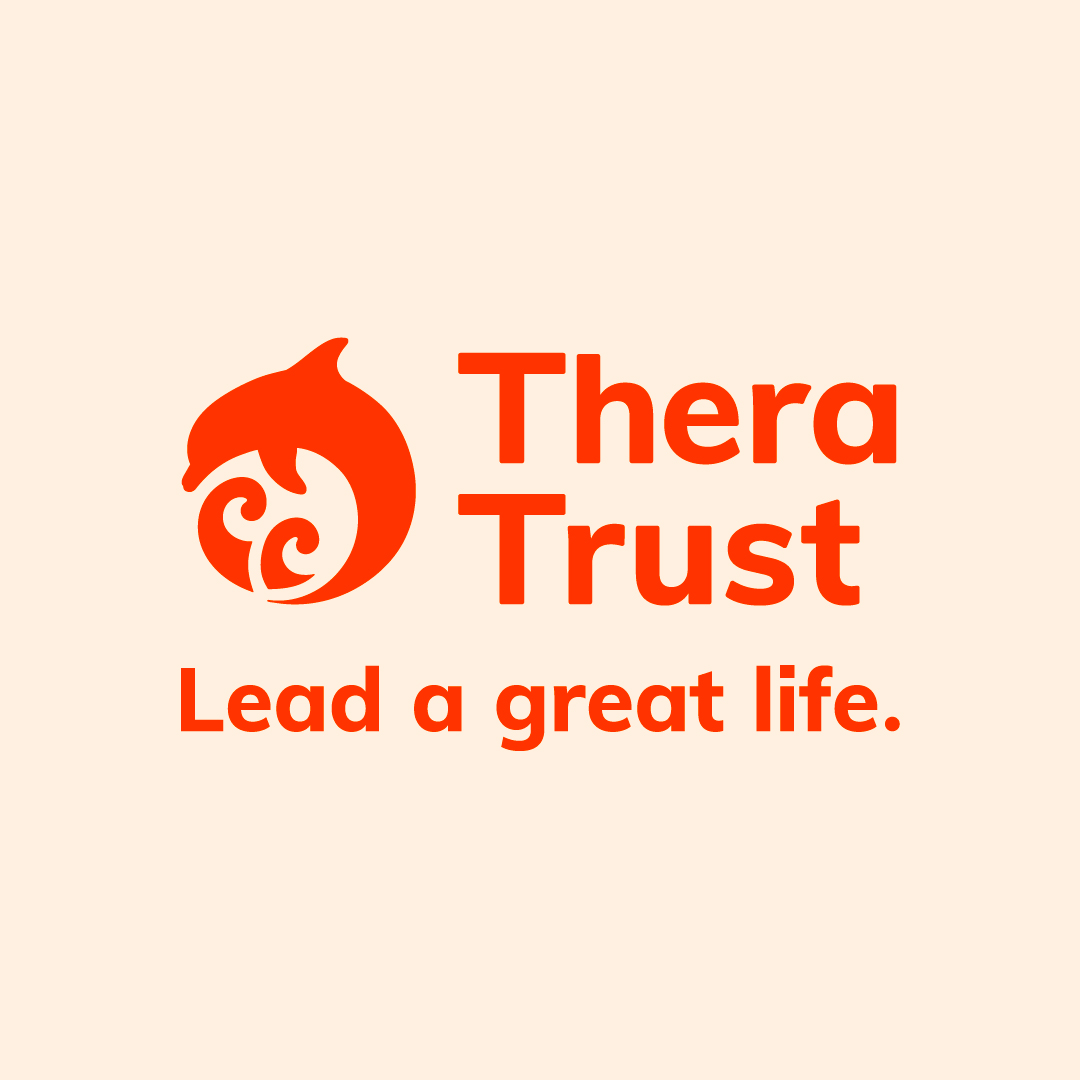 The new Thera Trust logo designed by Kirsty Grafton. Logo design. Branding for charities.